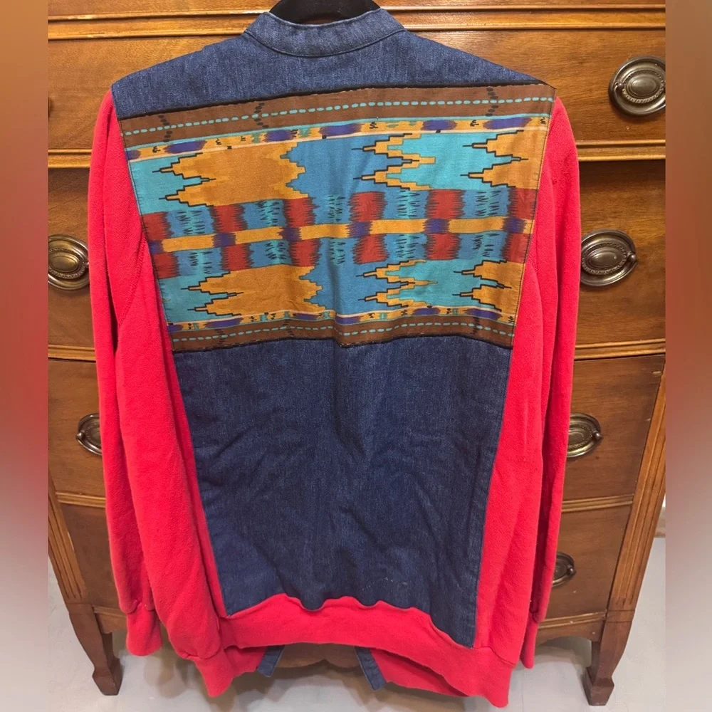 Vintage Pannill Denim Jacket With Southwest Tribal Design and Conchos Women’s2XL - Picture 2 of 6